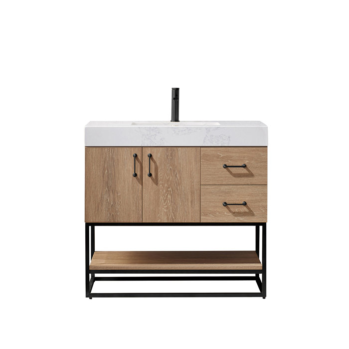 Wade Logan® Annice 36'' Single Bathroom Vanity with Stone Top & Reviews
